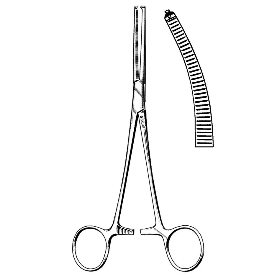 Sklar Rochester-Ochsner Forceps, Curved, Serrated
