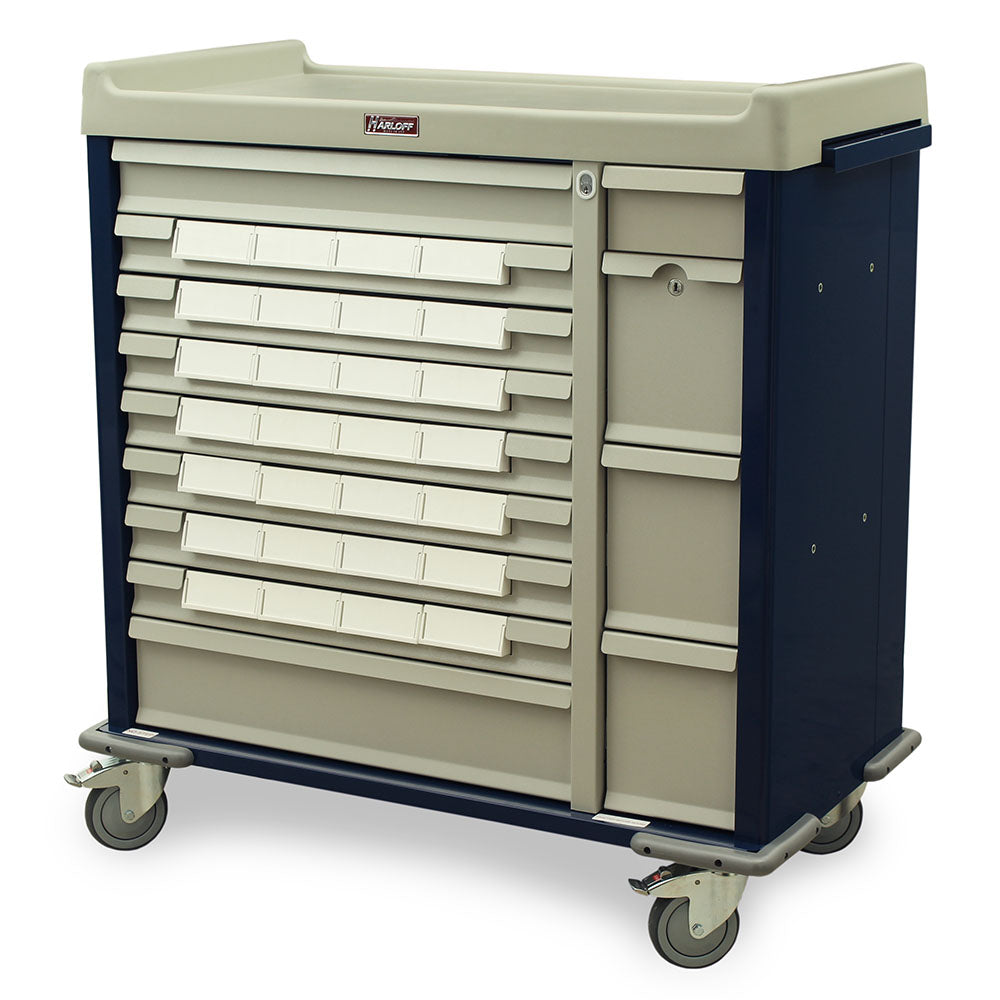 Harloff-SL28BIN5-Standard Line 28 - 5" Med-Bin Medication Cart with Key Locks