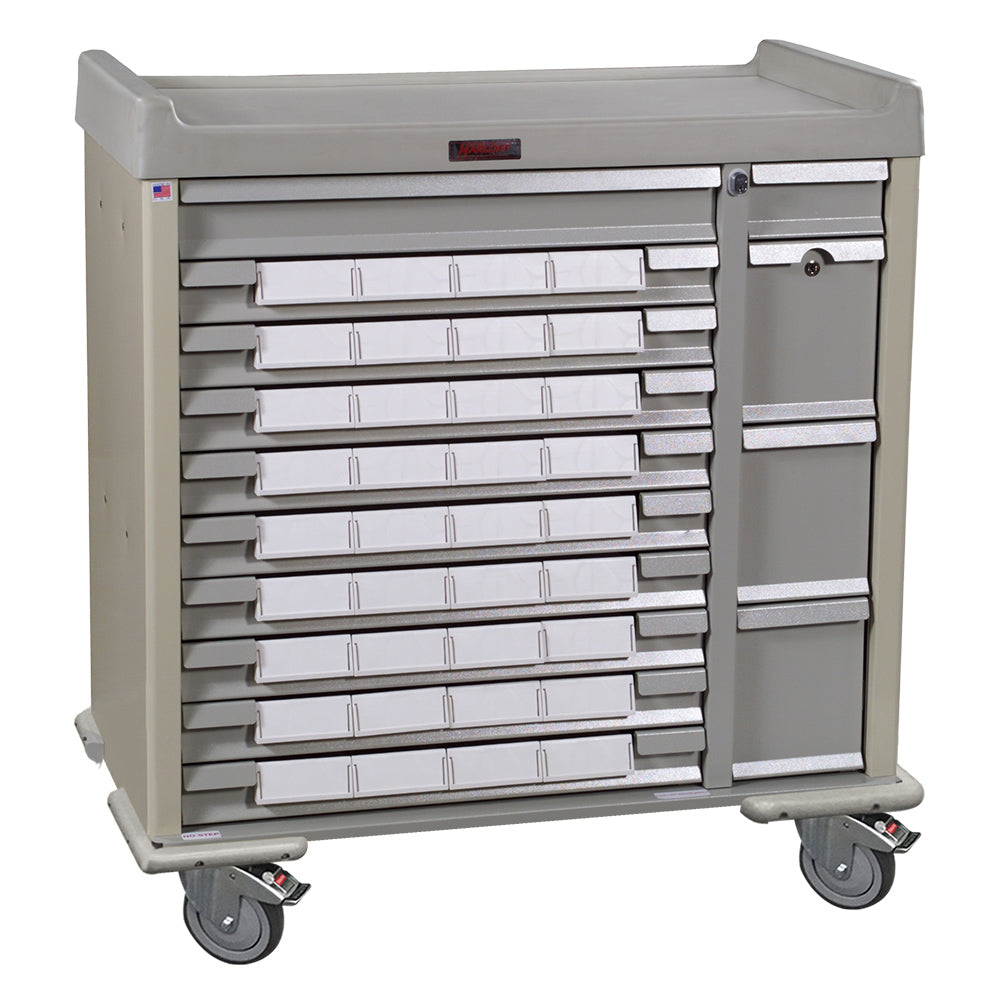 Harloff-SL36BIN5-Standard Line 36 - 5" Med-Bin Medication Cart with Key Locks