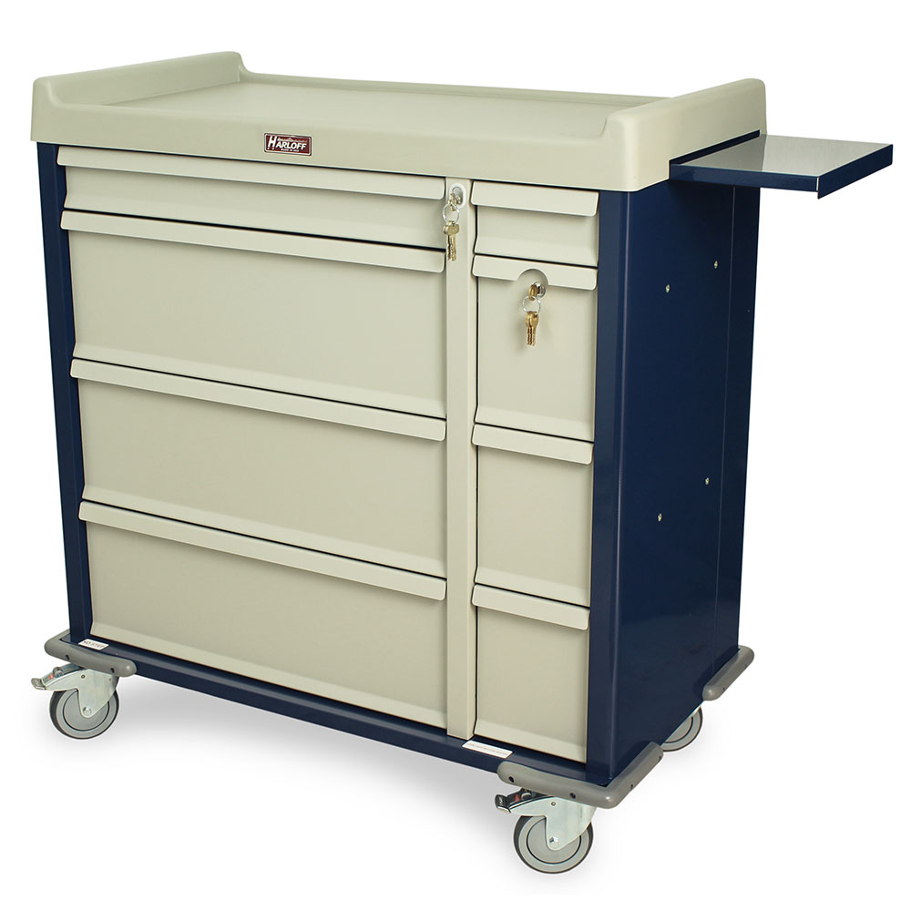 Harloff-SL600PC-Standard Line 600 Punch Card Medication Cart with Key Locks, 1 Single Wide Narcotics Drawer