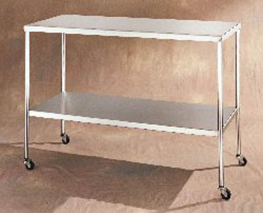 UMF MEDICAL-SS8016 Stainless Steel Instrument Table 16" x 30" with shelf