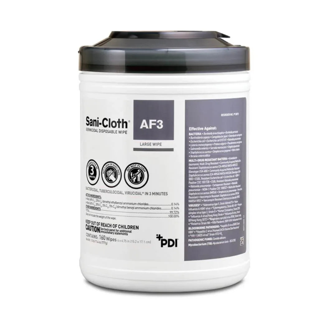 Crosstex-SANAFL3 PDI Sani-Cloth AF3 Germicidal Disposable Wipe Large 160 wipes per canister
