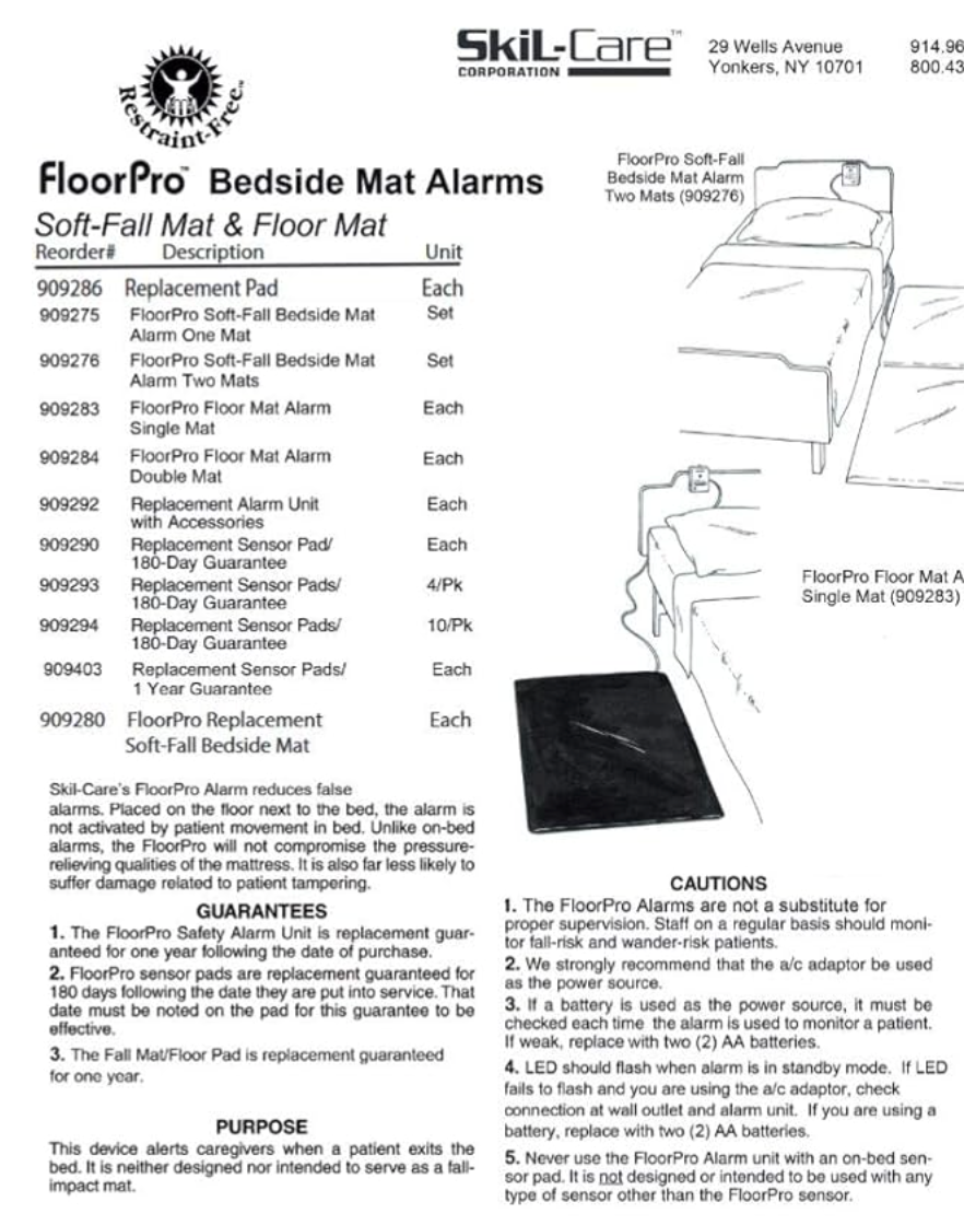 Skil-Care FloorPro Sensor Pad - 180 Days 1/EA
