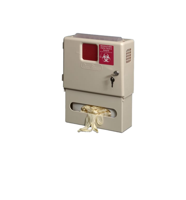 Plasti-Product-145002 Wall-mounted locking cabinet, glove box, and sharps container 1/Each