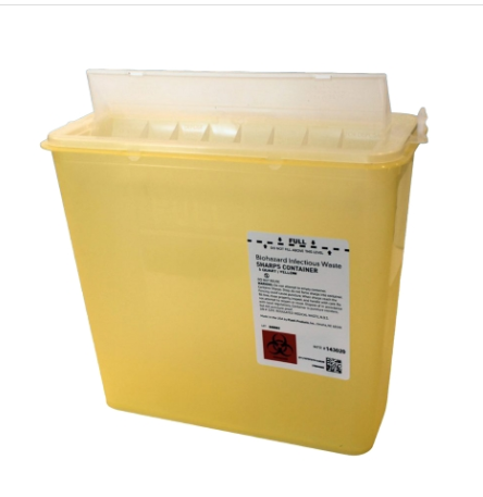 Plasti-Products-143020 Biohazard Waste Container Touchless Yellow Base (5 Quarter) 20/Case