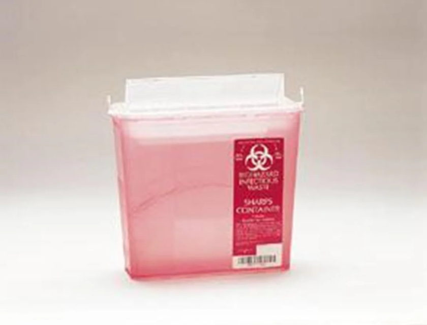 Plasti-Products-142020 Biohazard Sharps Disposal Container, Clear (5 Quarter) 20/Case