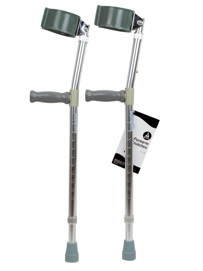 Dynarex-10111 Forearm Crutches - Adult, (5'0 - 6'2"), 1pair/bag