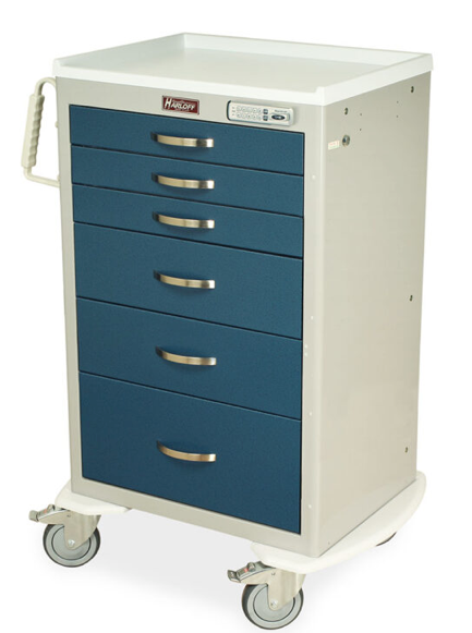 Harloff-MDS2430E06 M-Series Tall E-locking Procedure Cart, Medium Width, Six Drawers