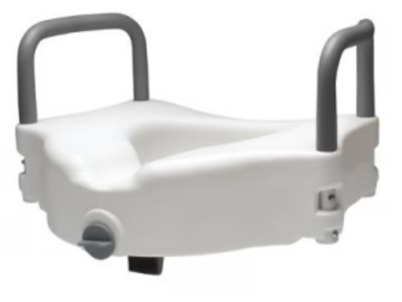 Asiento de inodoro elevado con traba Lumex y brazos extraíbles Graham Field-6487RA-Inc - Asiento de inodoro elevado con traba Lumex y brazos extraíbles