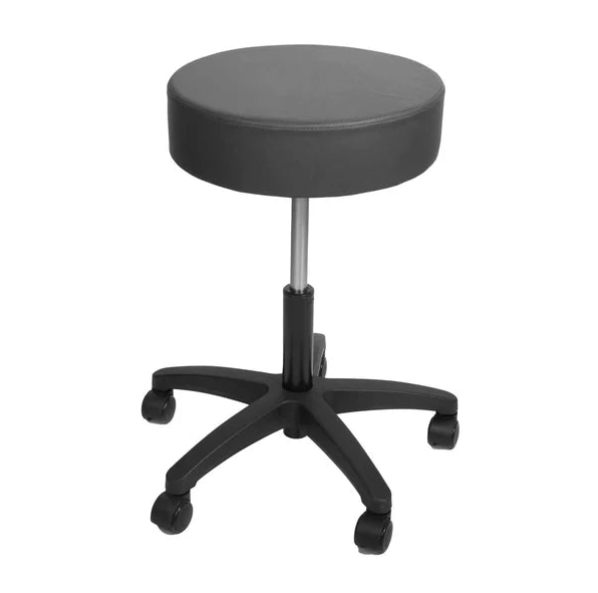 Taburete Graham Field-9703-SW-BL-Phy., mango en forma de D, base de aluminio negro con ruedas blandas