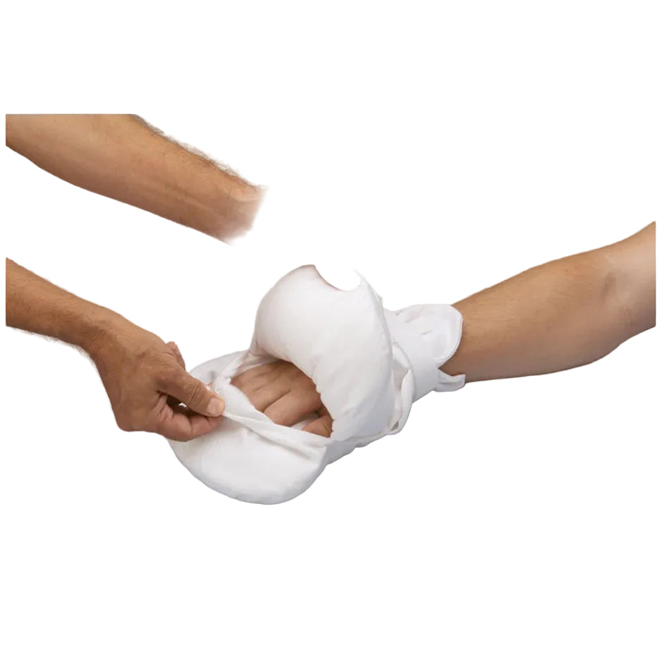 Posey/TIDI Products-2811 Hand Control Mitt, Peek-A-Boo, One Size Fits Most, Hook and Leep Closure, w/o Straps, No Finger Seperators, Double Padded, Nylon, White (1 Pair)