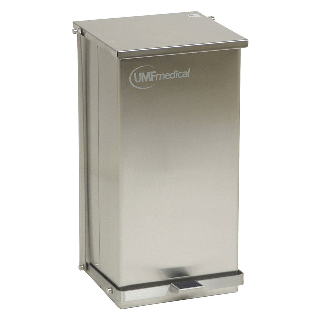 UMF MEDICAL-SS1475 Stainless Steel Step-On Waste Receptacle, 48 Quart (12 Gallon / 45 Liter) 23-1/2 H x 13 W x 14 D (58cm H x 33cm W x 36cm D)
