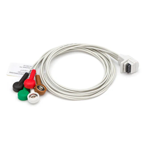 Welch Allyn/Hillrom-9293-036-52-5-wire, 3-channel patient cable - AHA 27in. (69cm), Gray, Used on H3+ (Each)