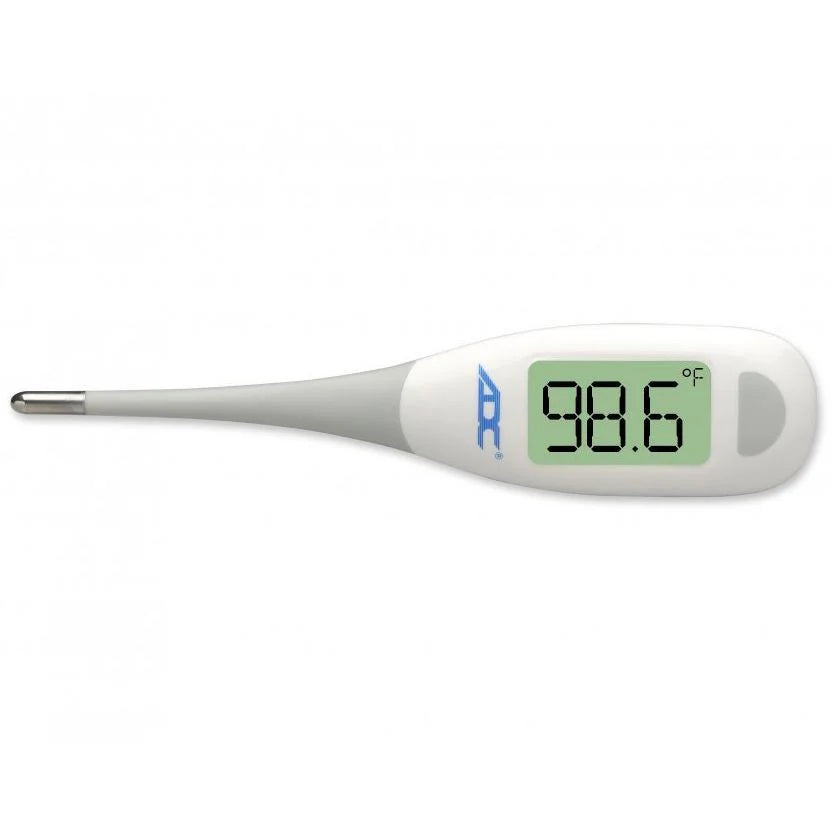 ADC Adtemp 418N Digitalthermometer – Schnelles Fieberthermometer Mit Flexibler Spitze, 8 Sekunden, Farbcodiertes Display