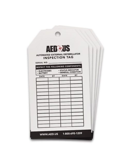 ZOLL-AEDUS-TAG-5 Etiqueta de inspección del DEA AED.us (paquete de 5)