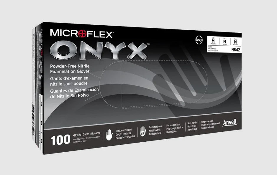 Ansell Microflex Onyx Nitrile Power Free Exam Gloves