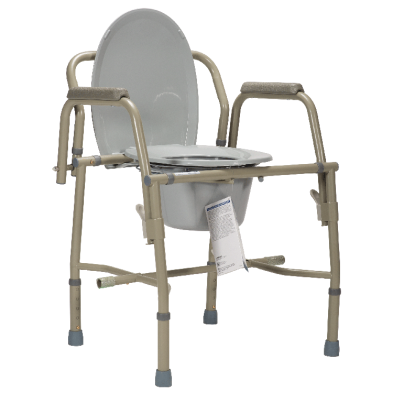 Dynarex-10376-Drop Arm Folding Commode, Steel, 1/Cs