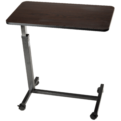 Dynarex-10456-Low Overbed Table, Walnut