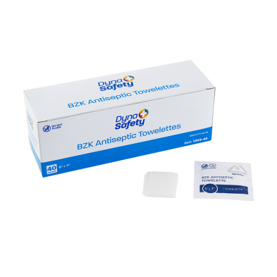Dynarex 1303-40 BZK Antispetic Towelettes 5" x 7" (10) Universal Foil, 25/40/CS