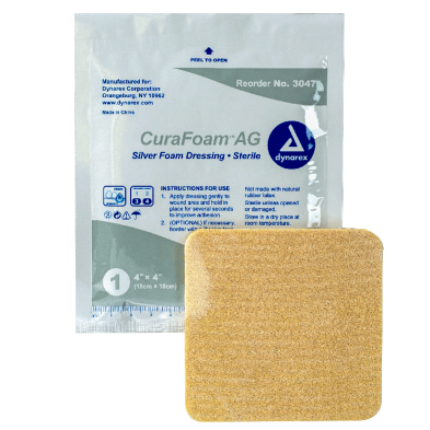 Dynarex-3047 CuraFoam AG Silver Foam Dressings
