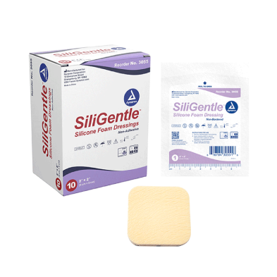 Dynarex SiliGentle - Non-Adhesive and Silicon Bordered Foam Dressing