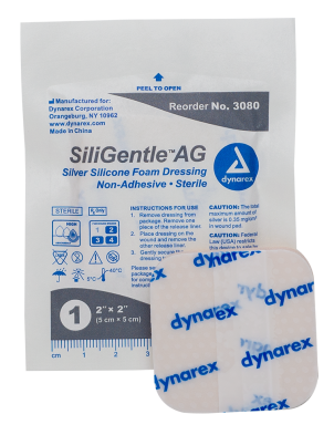 Dynarex SiliGentle - Silver Silicone Foam Dressing