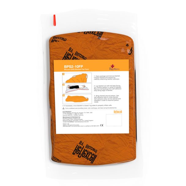 Safeguard Medical-BPS-16-O Blizzard Trauma Blanket + Heat Pads, Large - Orange (10/case)