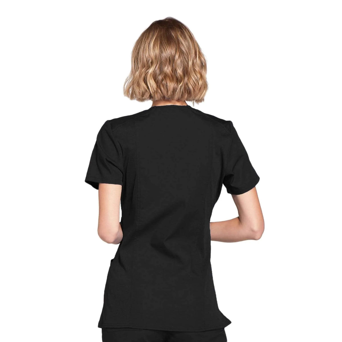 Cherokee Medical WW Originals Women's Mock Wrap Knit Panel Solid Scrub Top