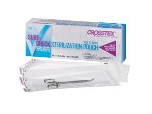 Crosstex-ScW2-Sure-Check Sterilization Pouches, 5¼" x 6½", 200/bx, 10 bx/cs