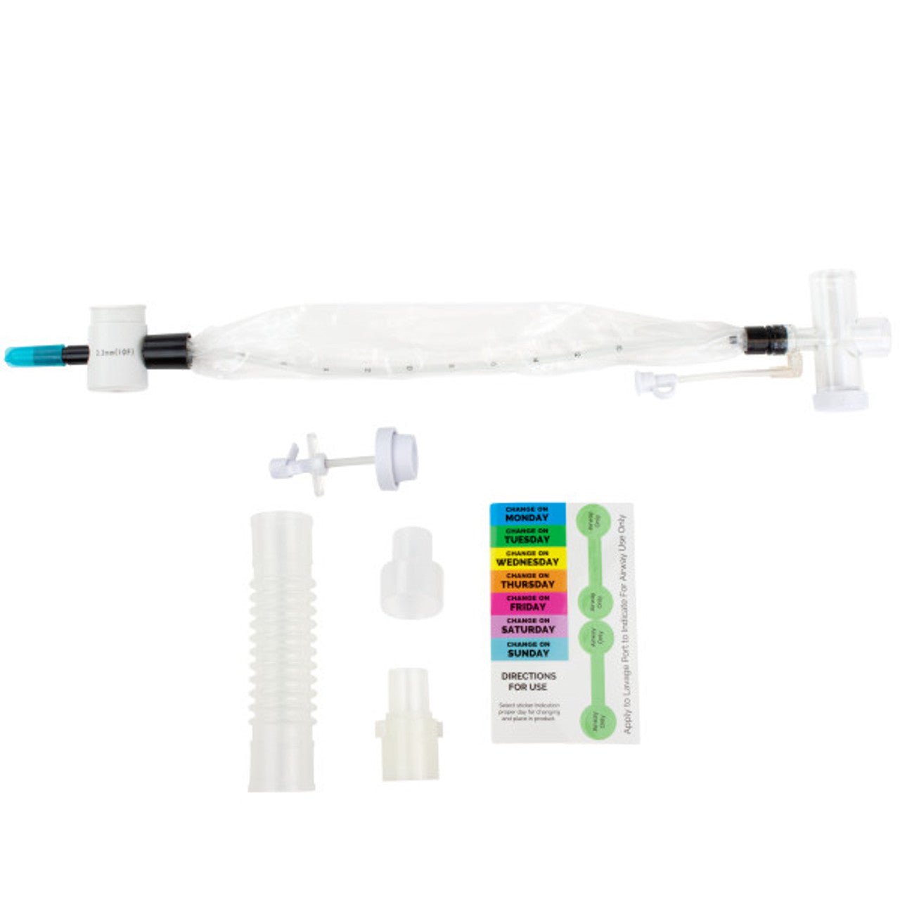 Dynarex 31003 Closed Suction Trach Catheter T-PIECE MDI, Swivel, Flex Tube, 16 fr, 2/10 cs