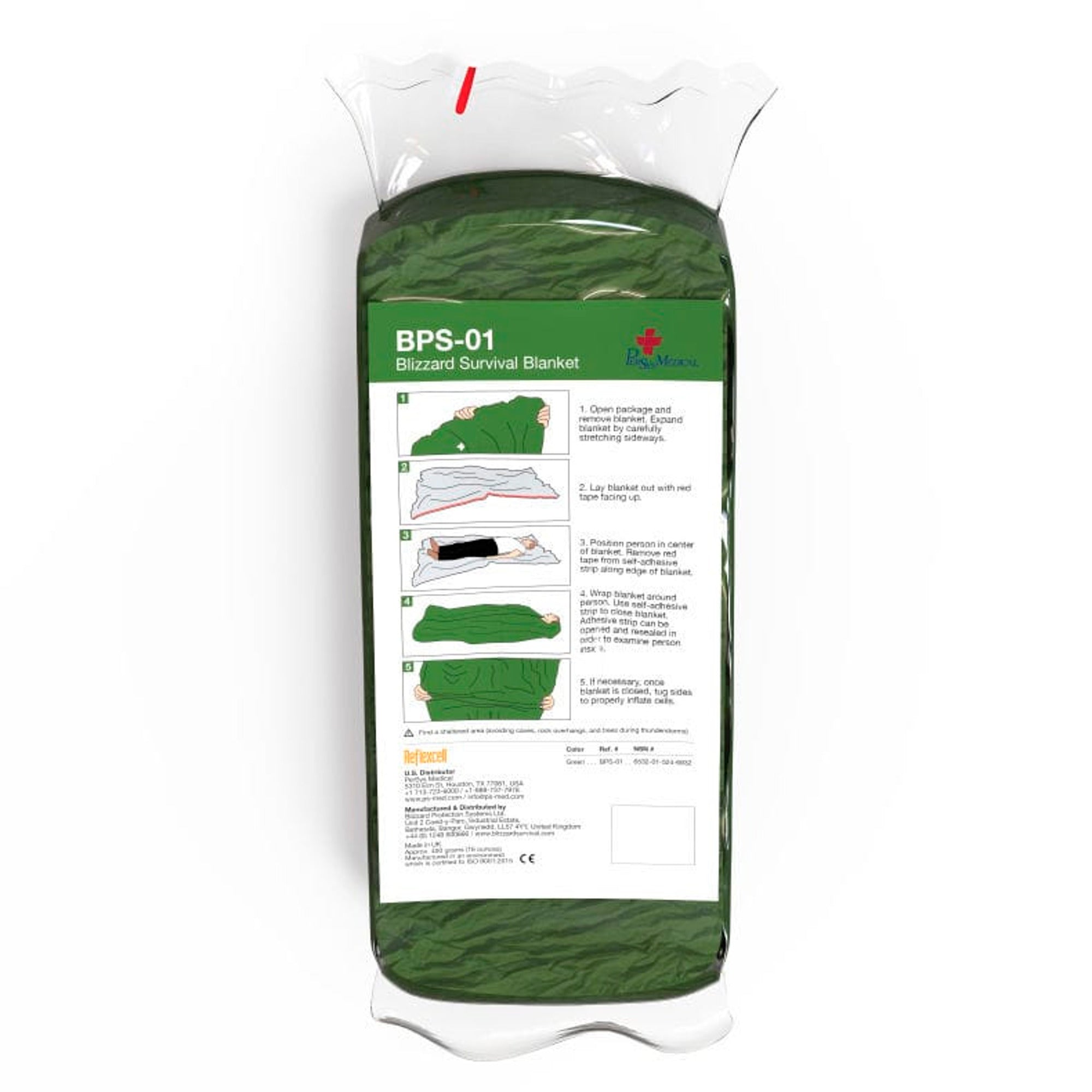 Safeguard Medical-BPS-01 Blizzard Trauma Blanket, Large - Green (20/case)