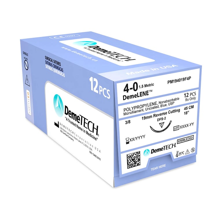 DemeTECH DemeLENE Polypropylene Non-Absorbable Suture, 18"