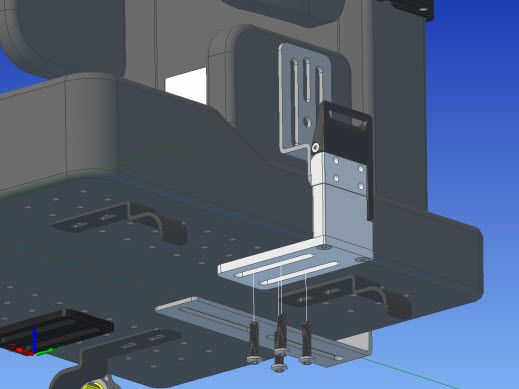 Therafin-34388-Hip Guide Bracket, Locking Rem, 6" Thick, 1" Offset, 3" Pad Mount, EA
