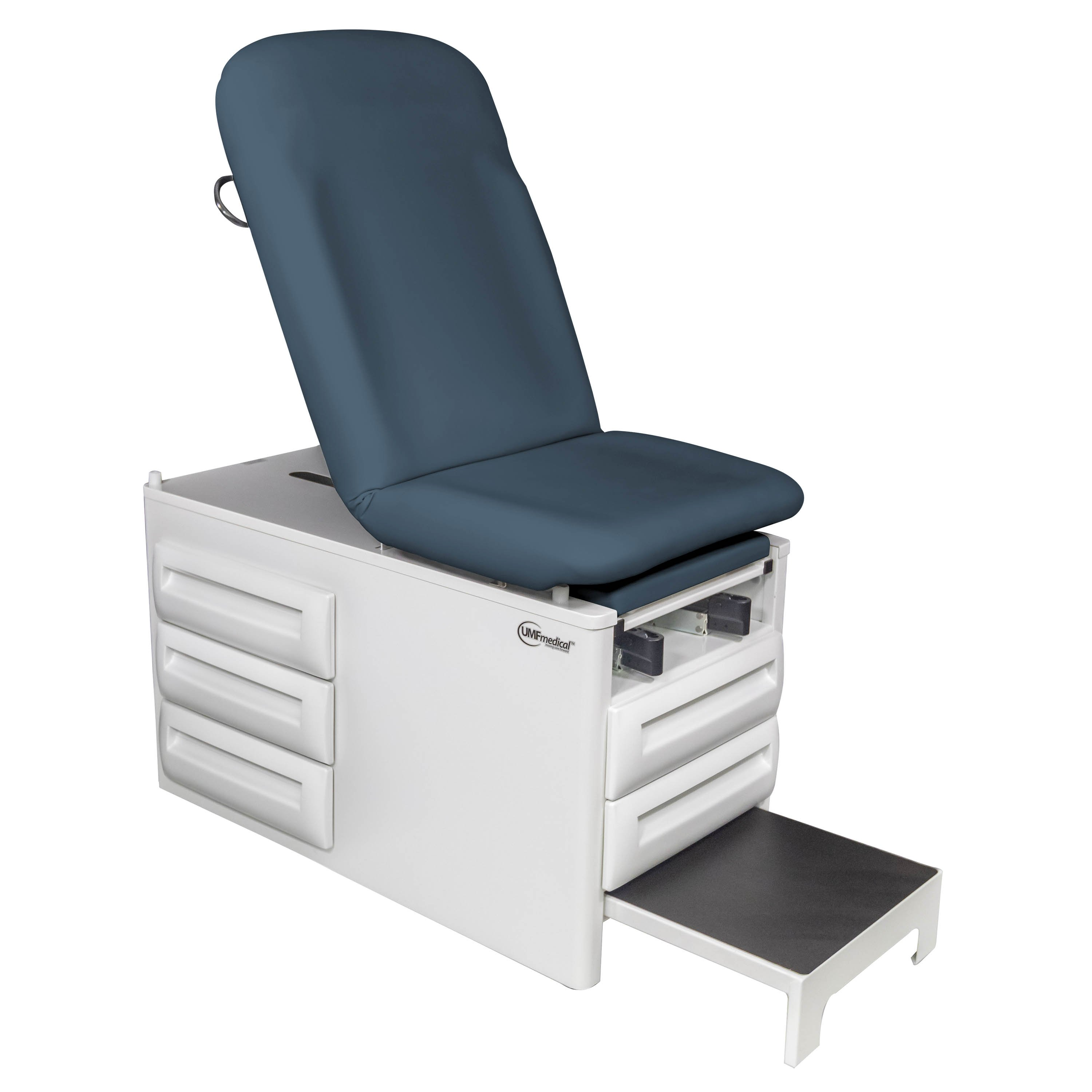UMF Medical-Signature Series proSideStep Manual Exam Table with Side Step and Four Storage Drawers