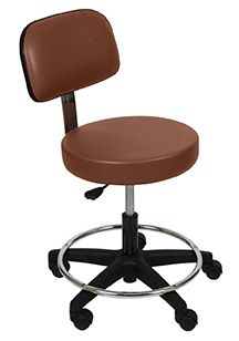 UMF Medical-Ultra Comfort Lab Stool with Backrest & Footring, Vinyl