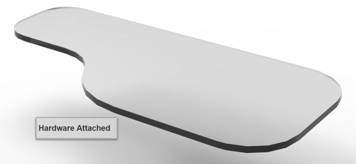 Therafin Half Tray, Clear 3/8", Trimline w/ Permobil 3G Armrest Bracket