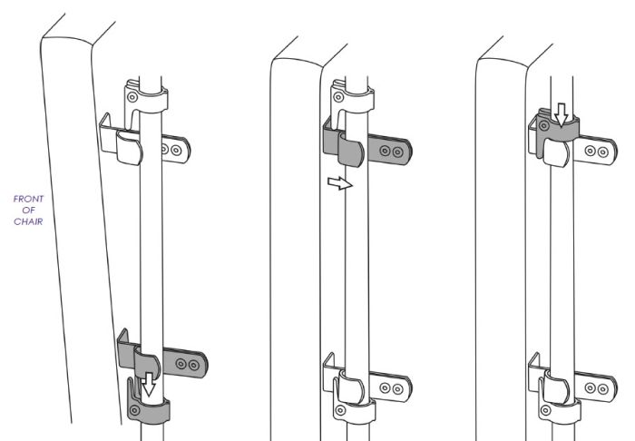 Therafin-50471 Back Hardware, 7/8" w/ 6 Hole Ls & 2 Hole Js w/ Top & Bottom Rail Locks