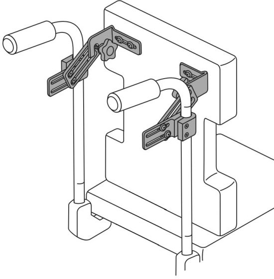 Therafin-50472 Back Hardware, 2 Knob Wrap Around Knob Hardware, L/R Pair