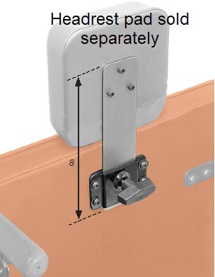 Therafin-50476 Headrest Hardware, Vertical Adjustment Only (For Flat, Soft & Molded Pads)