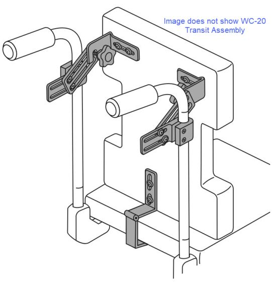Therafin 51093 Back Hardware, 2 Knob Wrap Around w/ 2.5" Rise Adjustable Depth Hinge