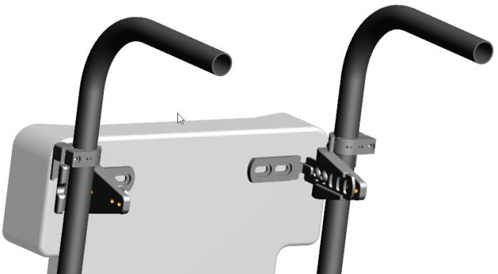 Therafin 51096 Back Hardware, Molded Js & Slotted Ls w/ Swingtabs, L/R pair