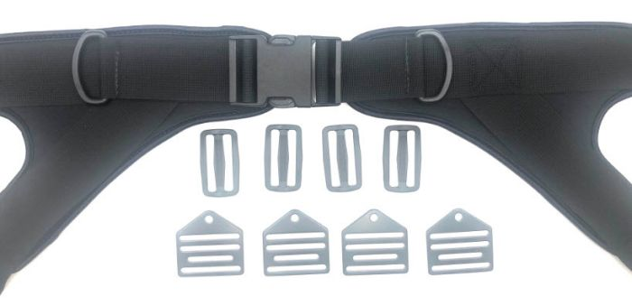 Therafin-60437 - Belt, 1.5" Dual Center Pull, SR Buckle, 9.25L x 2.25H Pads W/ Clips, Ea