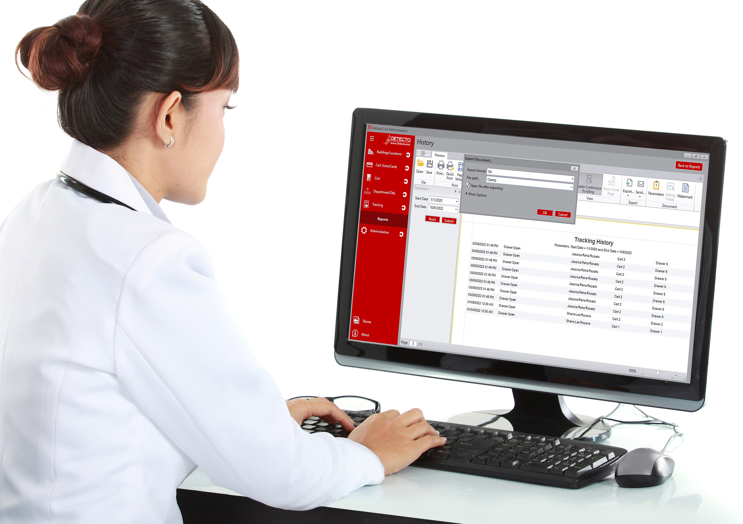 Detecto MobileCare Series Medical Cart, Yellow, 16.5 in. Electronic