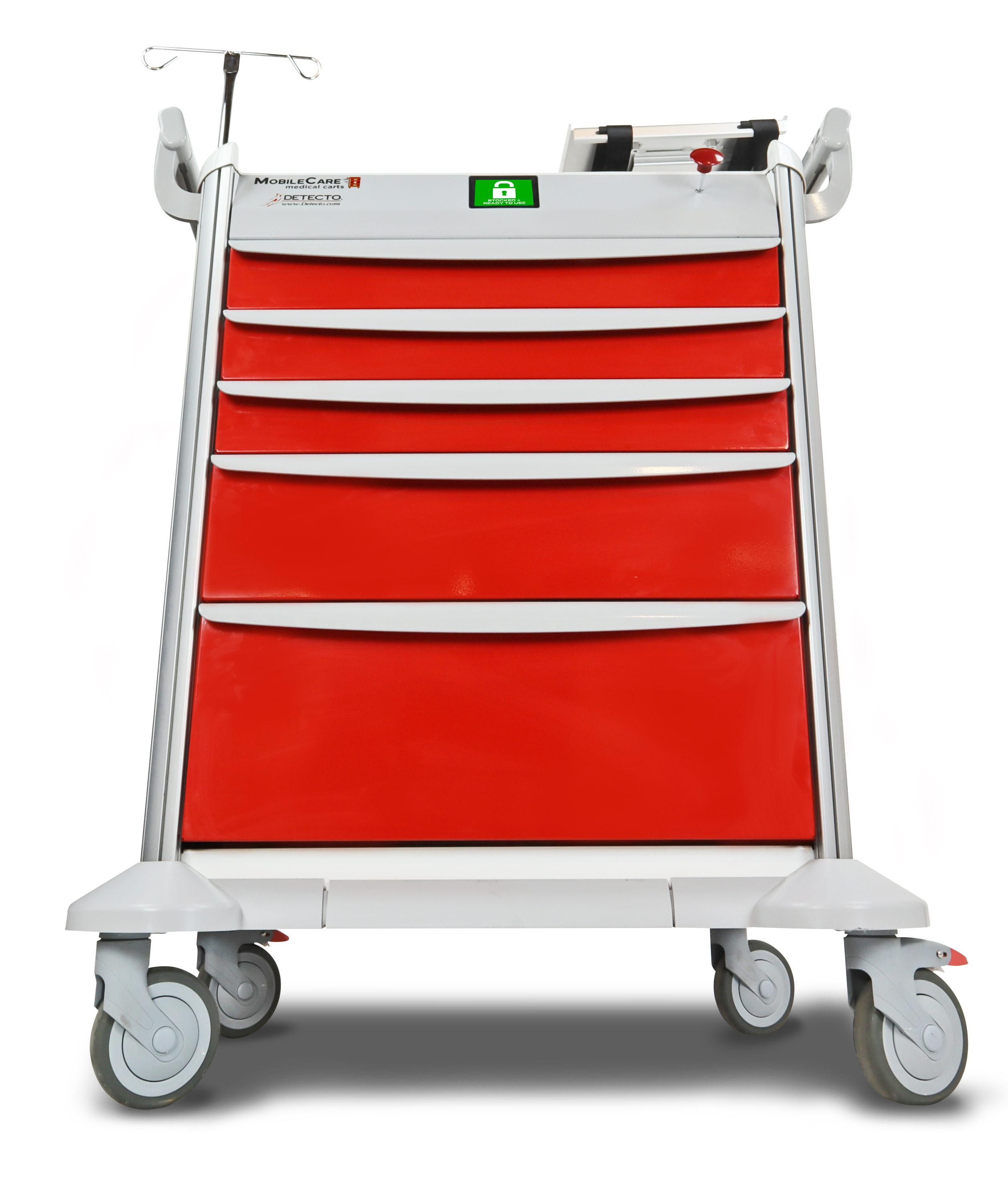 Detecto MobileCare Series Medical Cart, Red, 16.5 in. Electronic