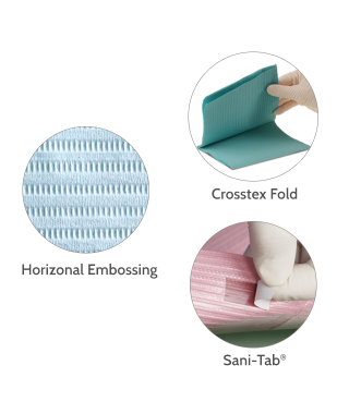 Crosstex Sani-Tab™ Chain-Free Patient Towels