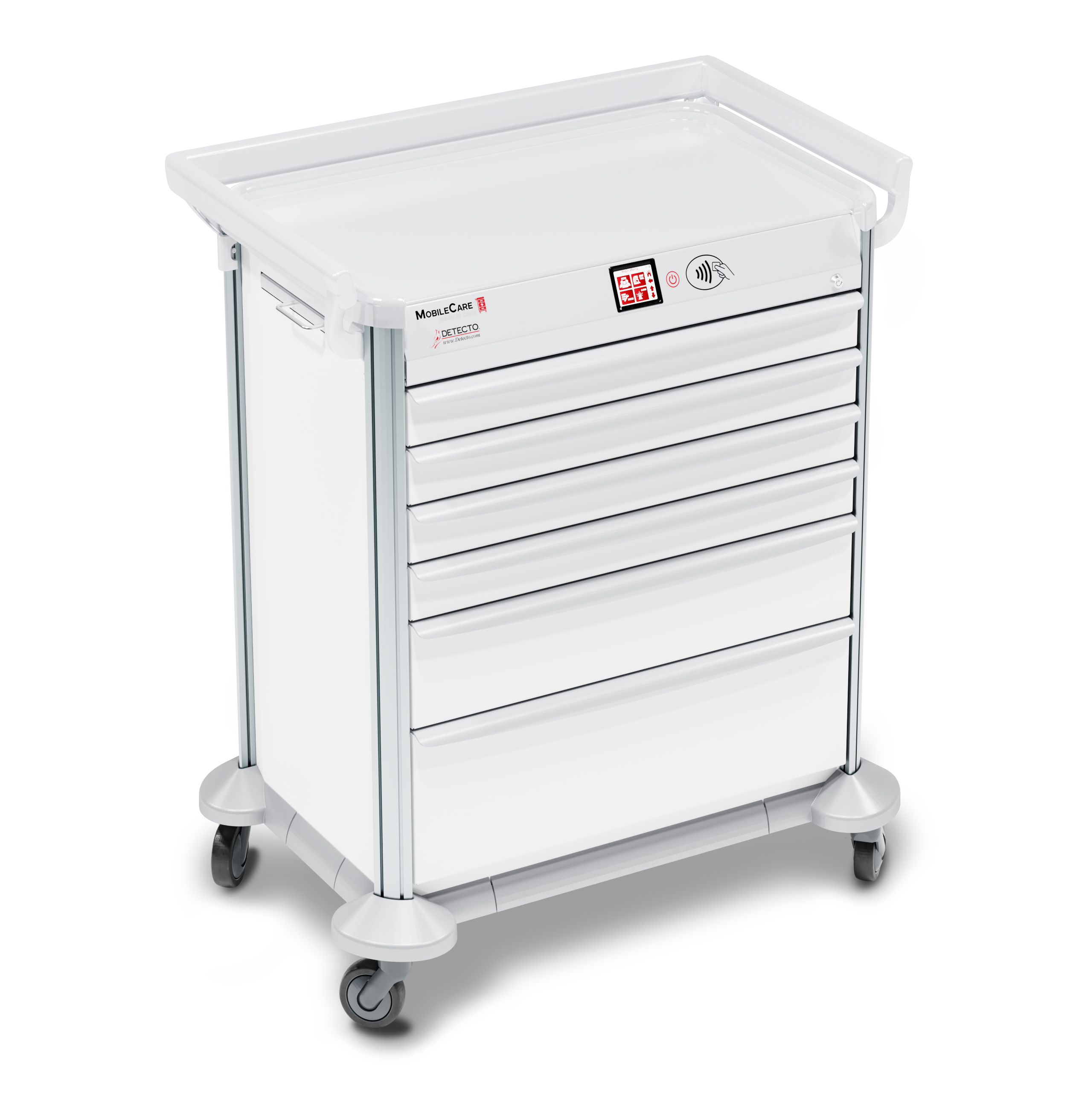 Detecto MobileCare Series Medical Cart, White, 16.5 in. Electronic