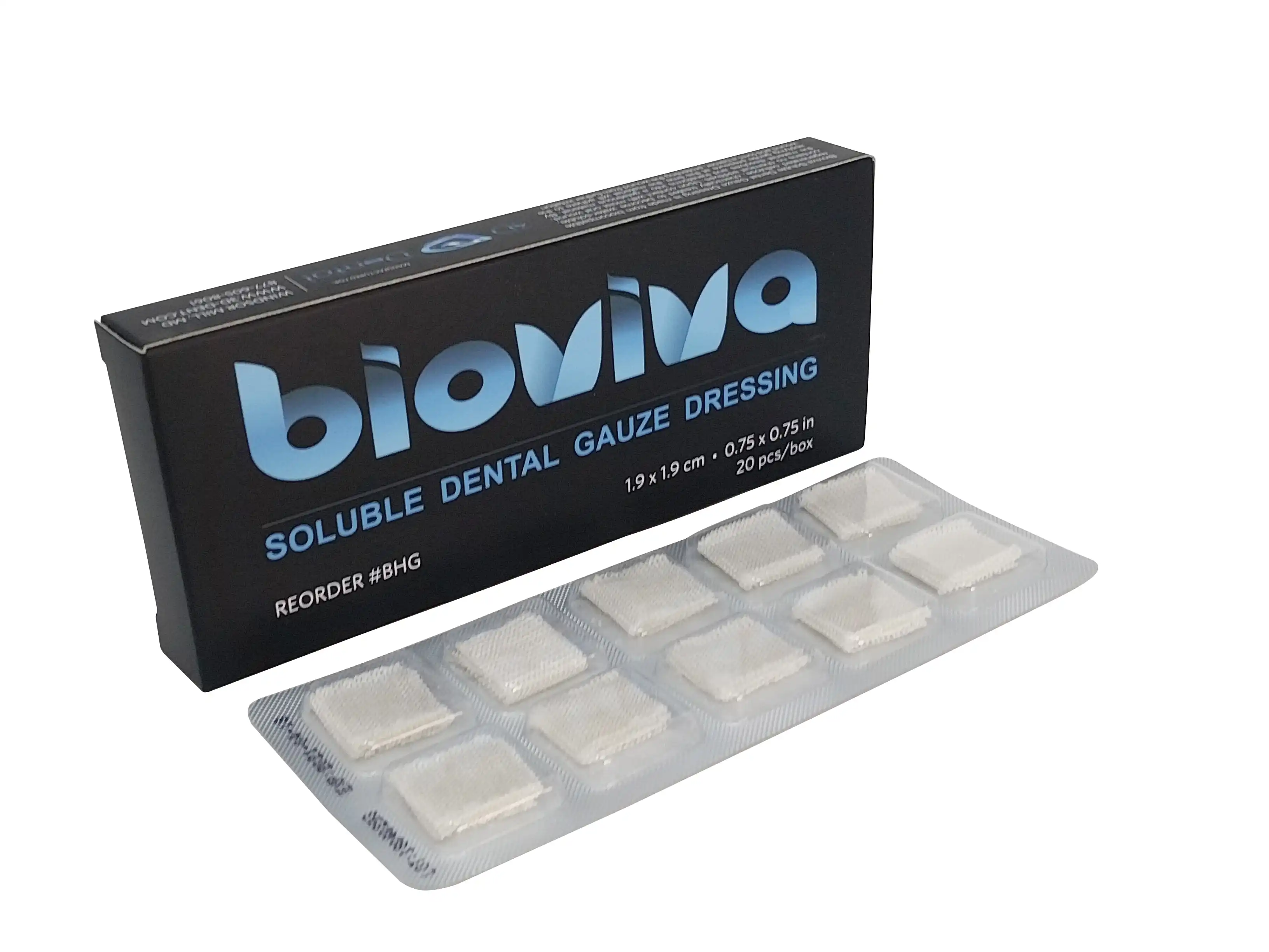 3D Dental-BHG Bioviva Hemostatic Gauze (Gelfoam Comparable), 20/bx (Dual Dressing Per Each Blister Pack)