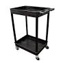 Luxor-STCS11-B 34" Tall 2 Tub Cart (Black)