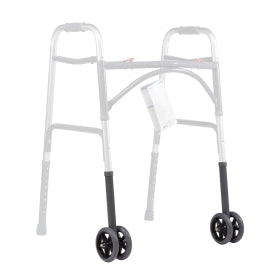 Dynarex-RPWK-04DW Walker Extension Leg with Dual Wheels, Grey, 1 Ea