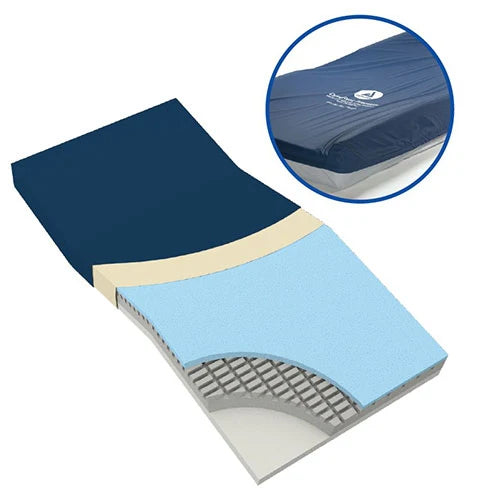 Dynarex-10425 DynaRest Premium Visco-Gel Infused Foam Mattress 36" x 76" x 6" (1pc/cs)
